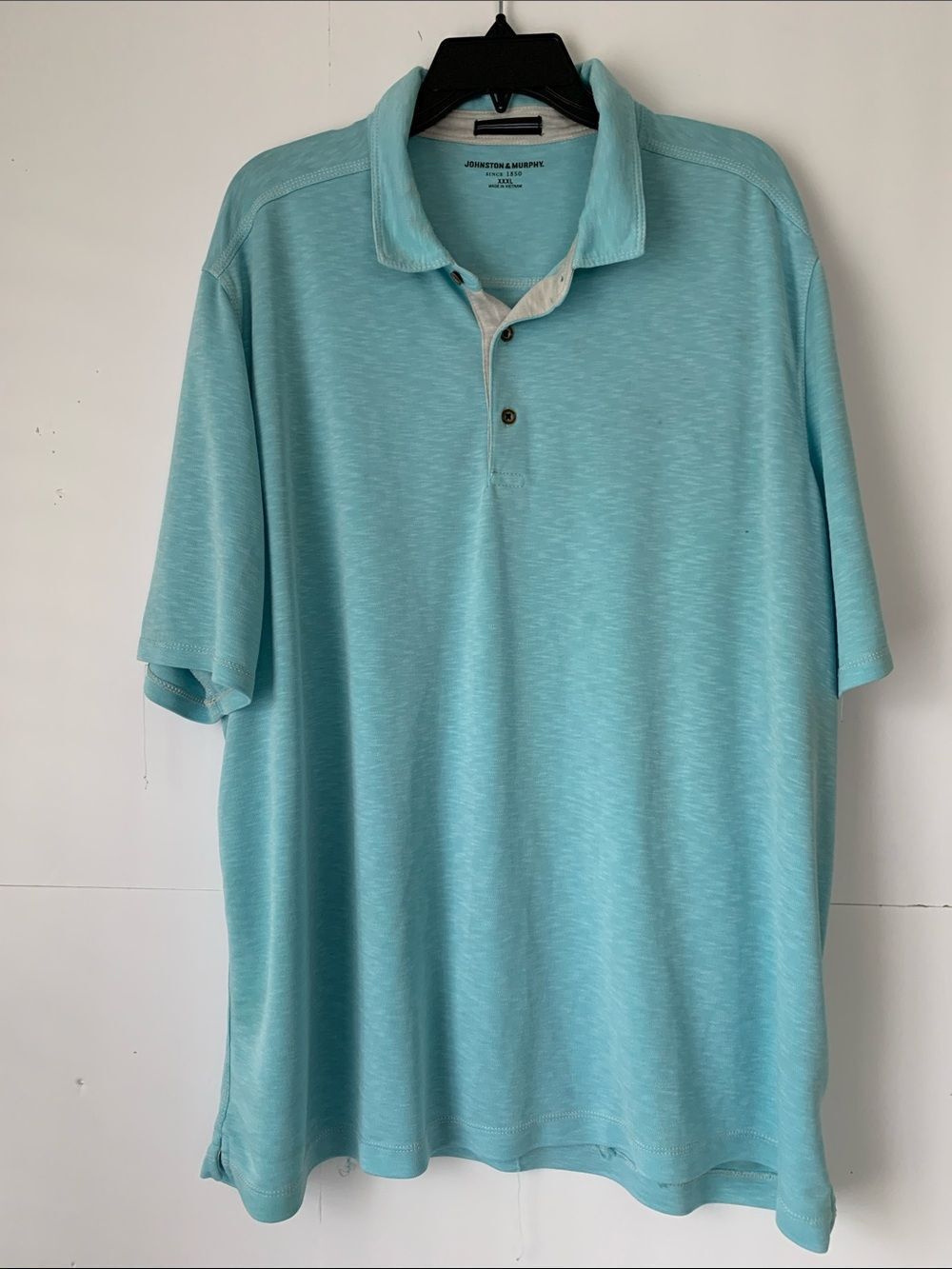 Johnston & Murphy Light Aqua Polo Shirt Size XXXL